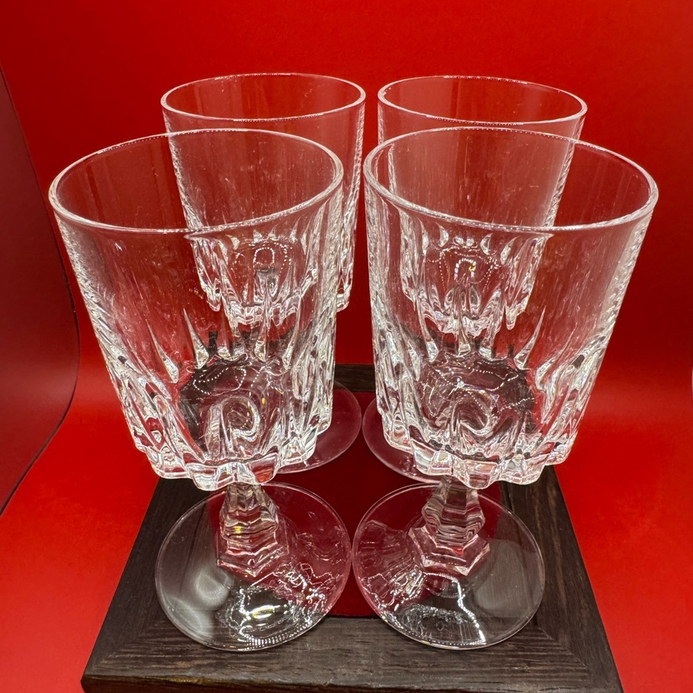 Vintage French Crystal D’Arques Durand Louvre Glases- set of 4